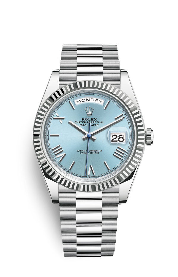 ROLEX Day-Date Platine Ice Blue Dial President 228236