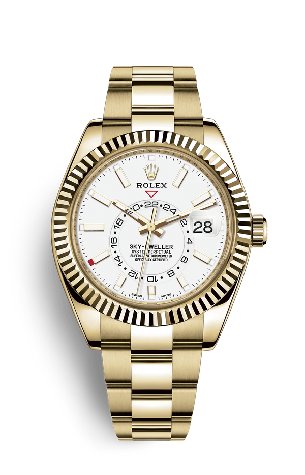 ROLEX Sky-Dweller Yellow Gold White Dial Oyster 326938